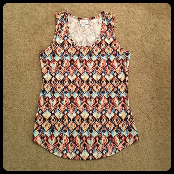 LuLaRoe Tank Top brown and blue - Picture 1 of 6
